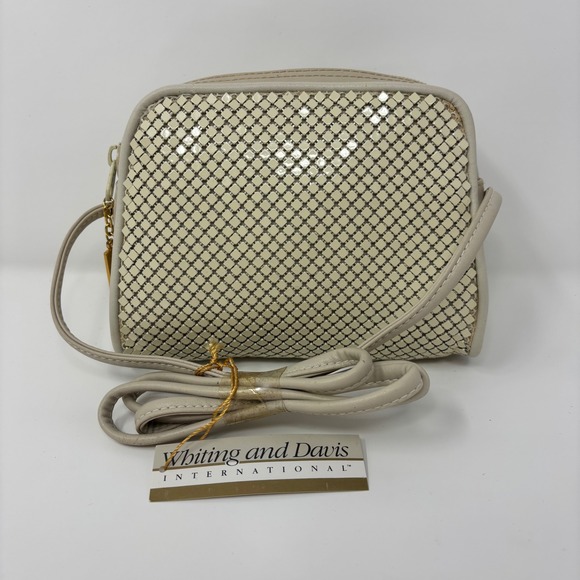 Whiting & Davis Handbags - VTG NWT Whiting & Davis Beige Mesh Handbag Evening Bag